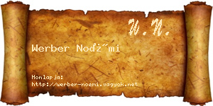 Werber Noémi névjegykártya